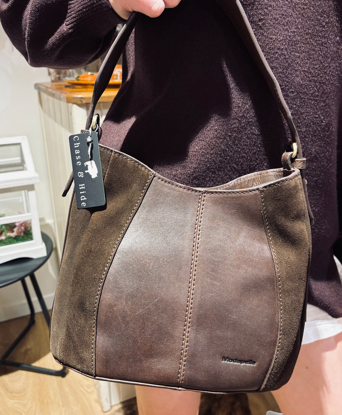 Chocolate Suede handbag