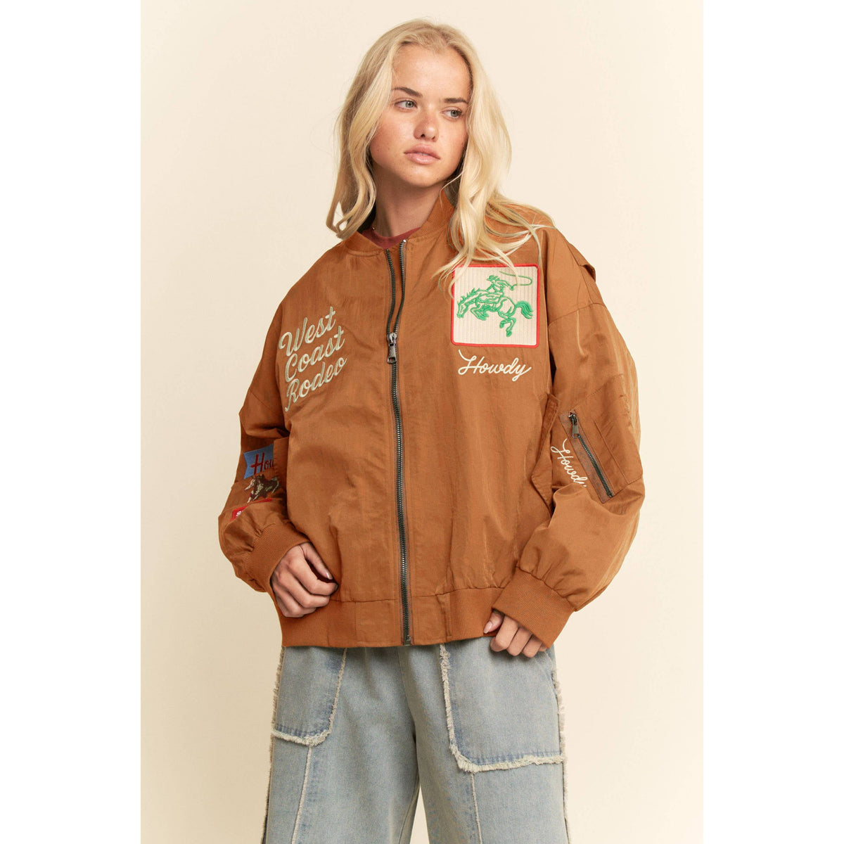 WEST COAST RODEO EMBROIDERED BOMBER JACKET