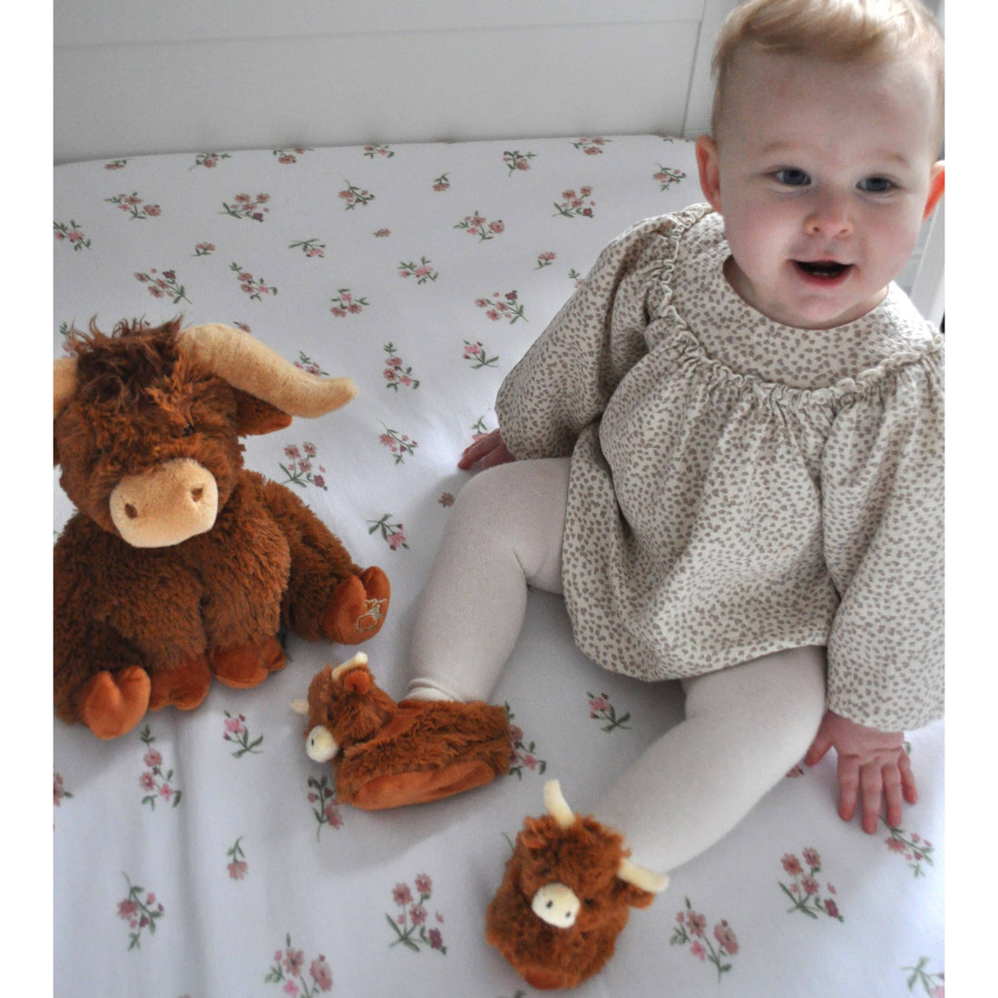 Hairy Highland Cow Plush Baby Soft Slippers House Shoes