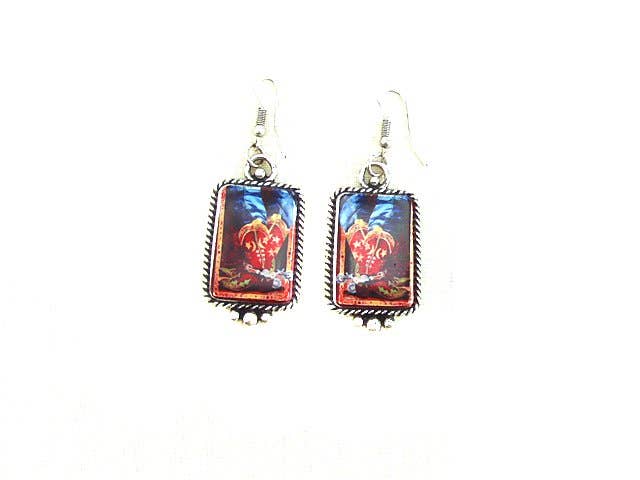 Western Portrait Dangle Earrings