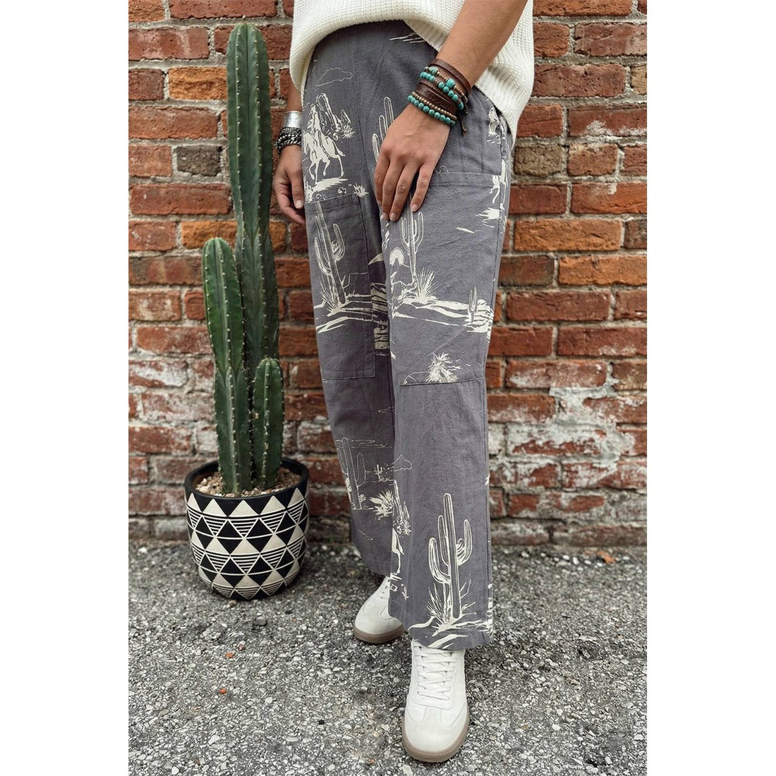 Summer Western Wild West Riding Vintage Printed Shift Jeans