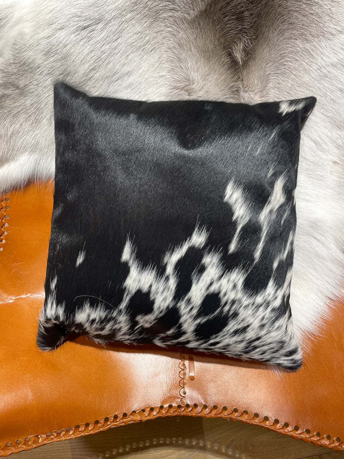 Hide and leather Cushion