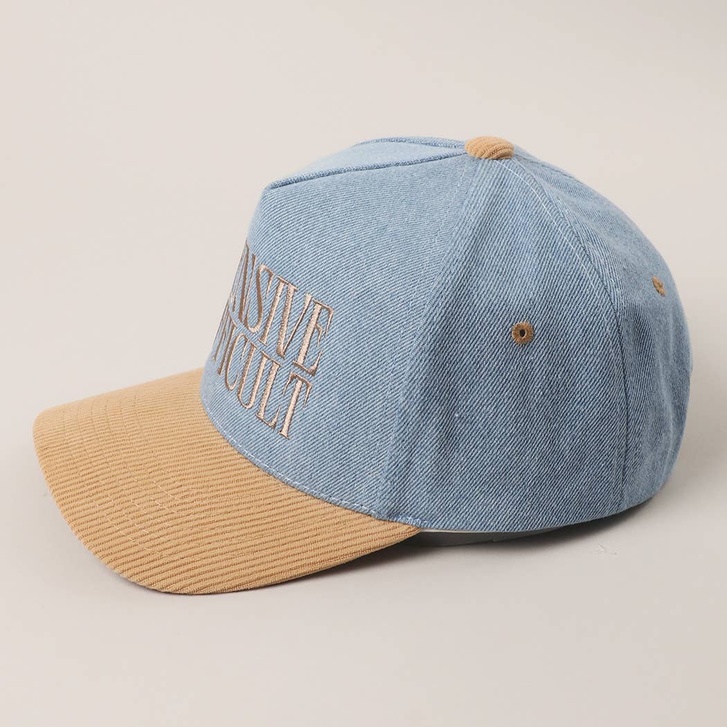 EXPENSIVE DIFFICULT Denim Corduroy Trucker Hat