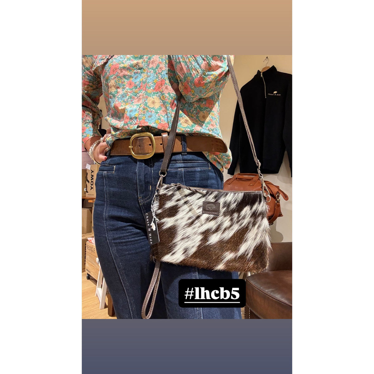Large Hide Clutch/ Crossbody bag