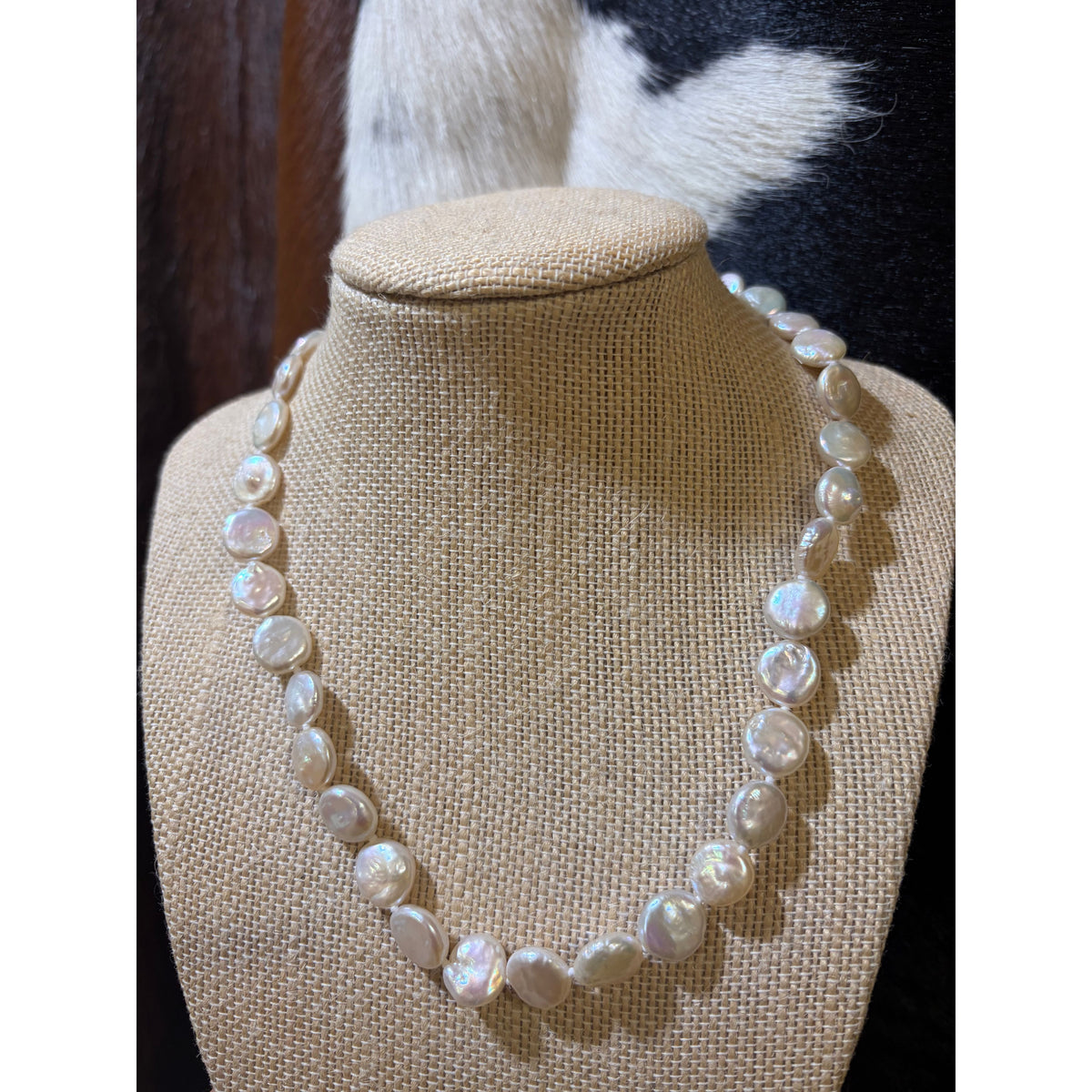 17” White Coin Pearl Necklace