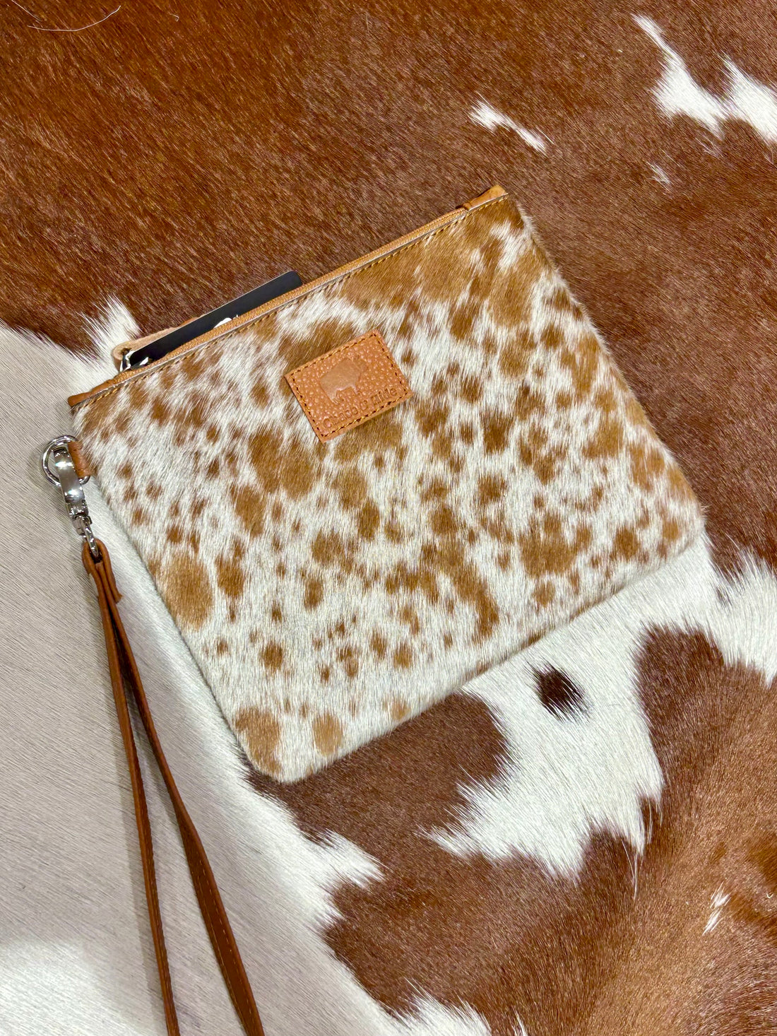 Midi Hide Tan Clutch