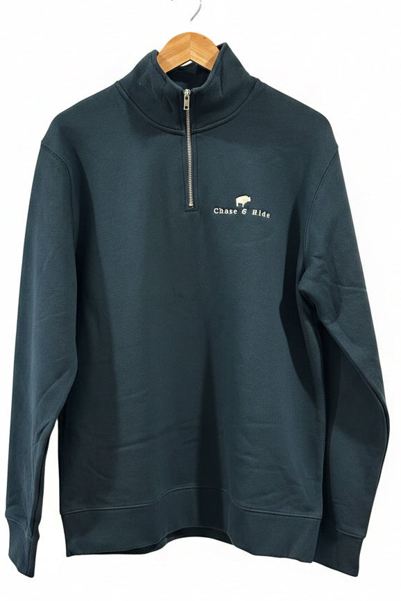 Chase and Hide Half Zip Jumper Pine Green