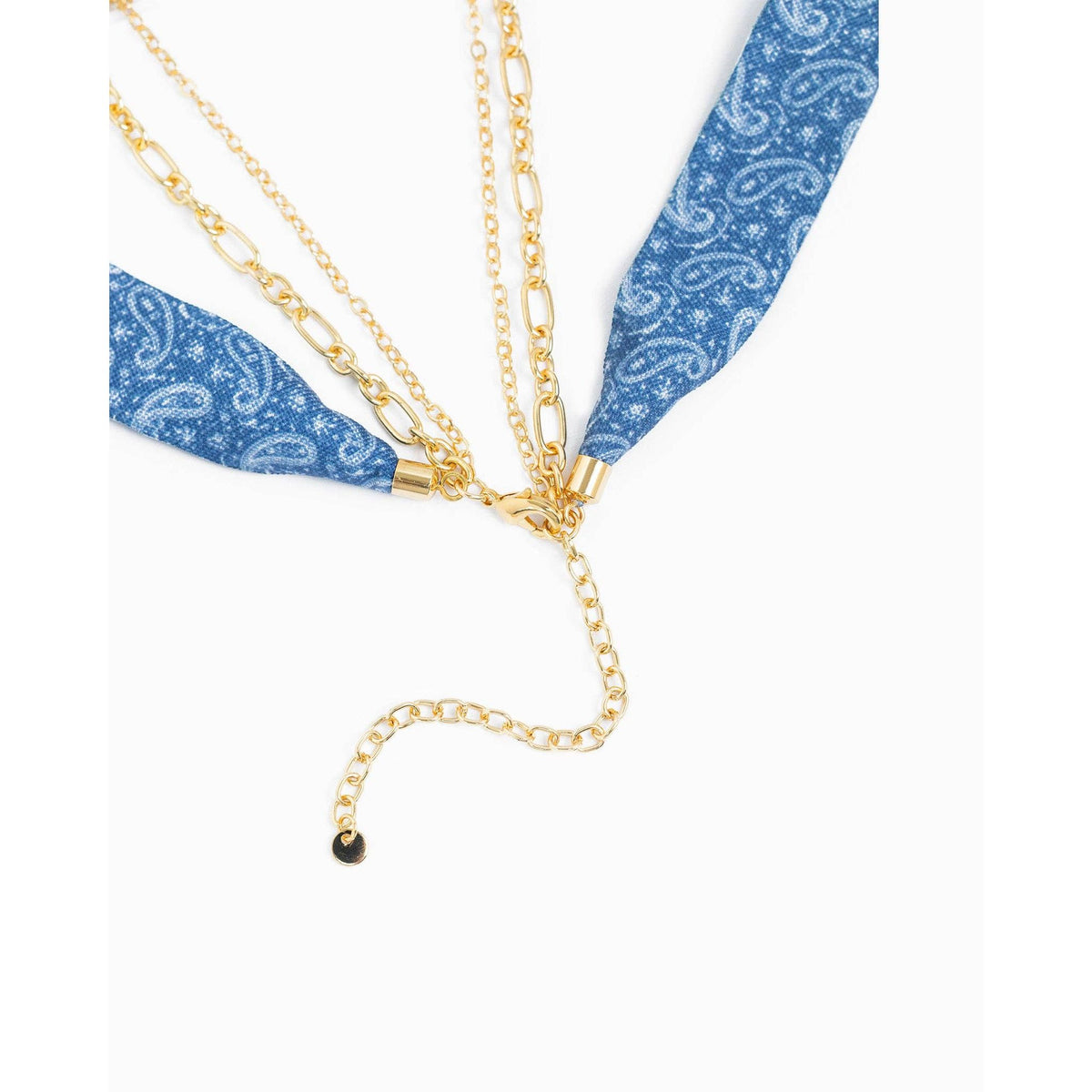 3 Layered Western Denim Bandana Scarf Necklace