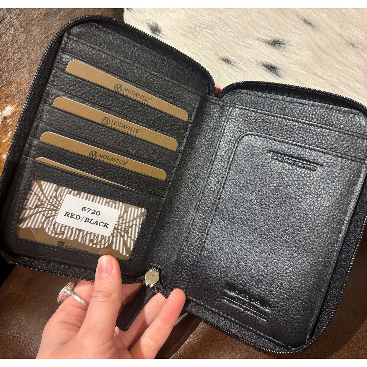 Leather Zip Passport Wallet