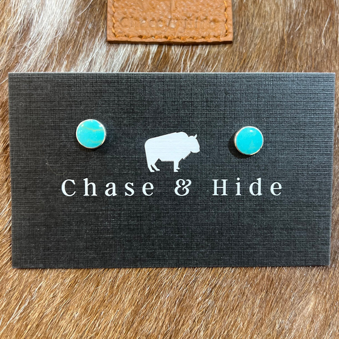 Kingman Turquoise Studs Sterling Silver