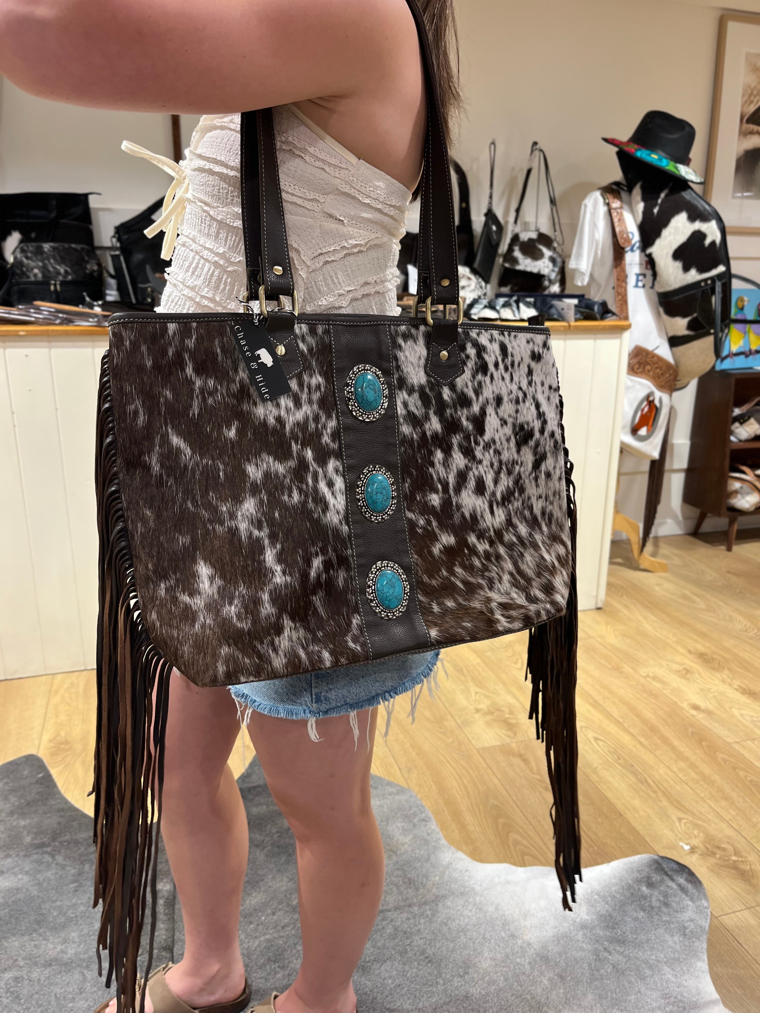 The Yellowstone Handbag with turquoise detail
