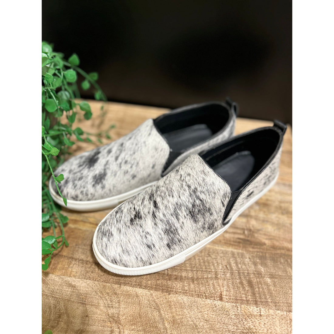 Slip on Black and White Shoes Size 38 