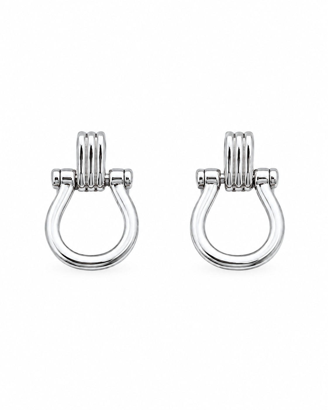 Door Knocker Horsebit Link Drop Earrings