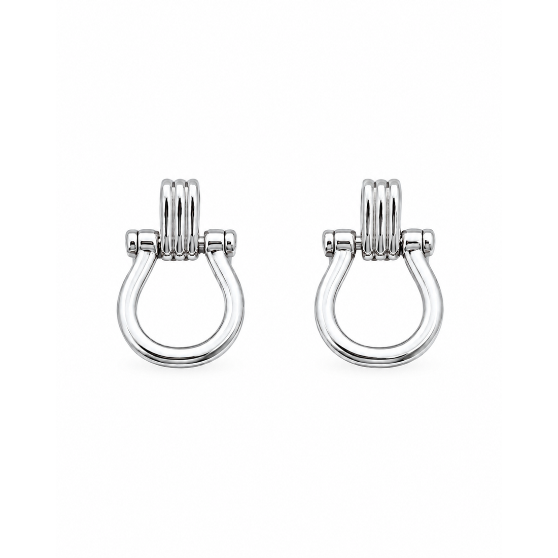 Door Knocker Horsebit Link Drop Earrings