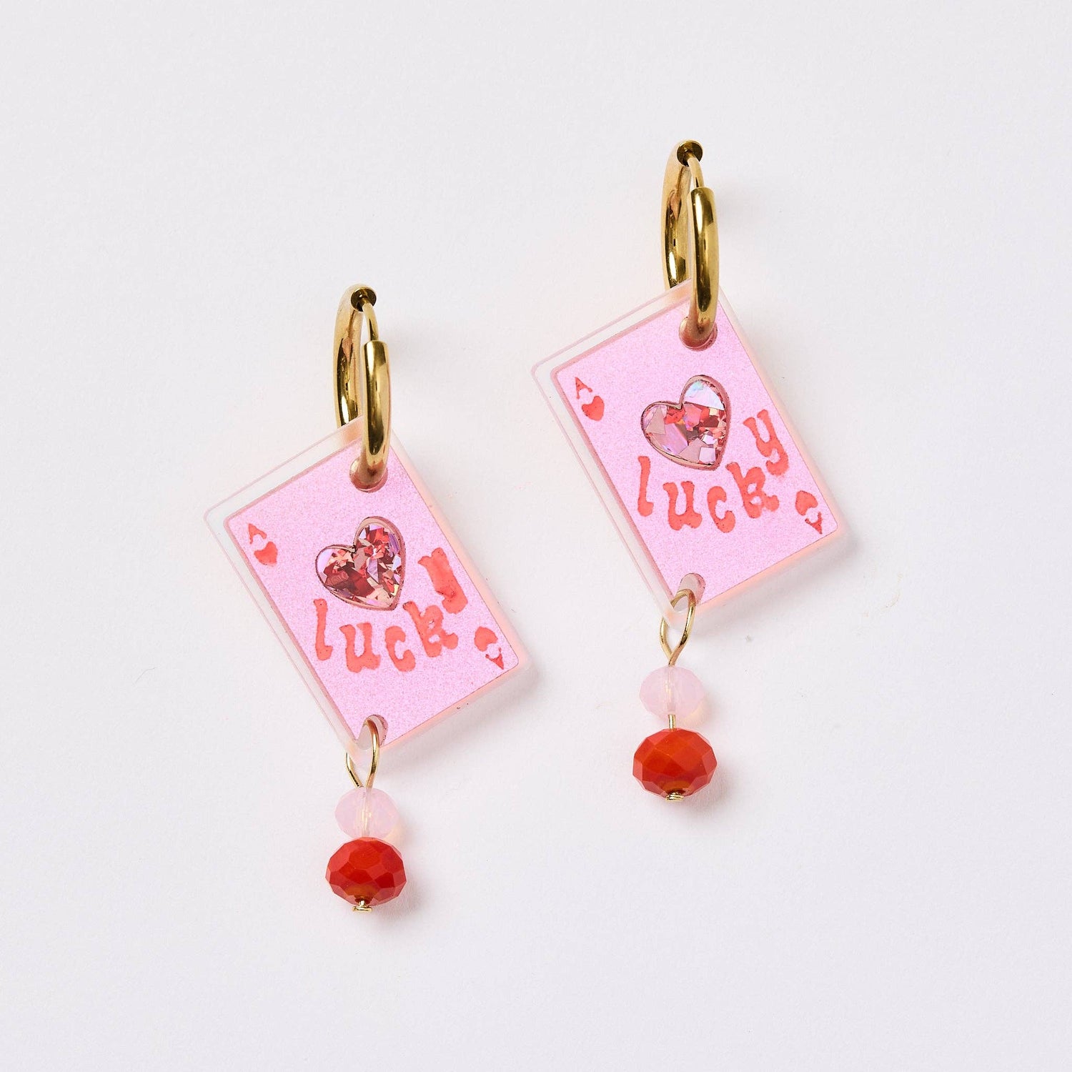 Lucky Ace Earrings - Pink