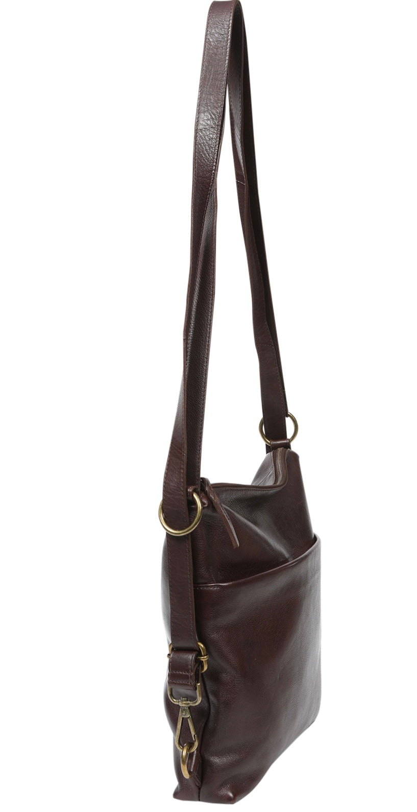 Chocolate leather backpack/shoulder/crossbody bag