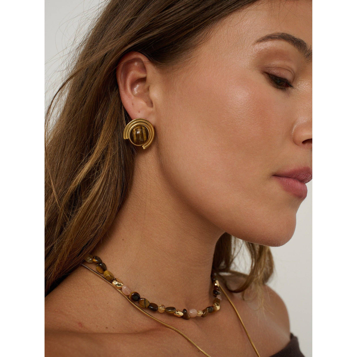 Talia Tiger Eye Earring