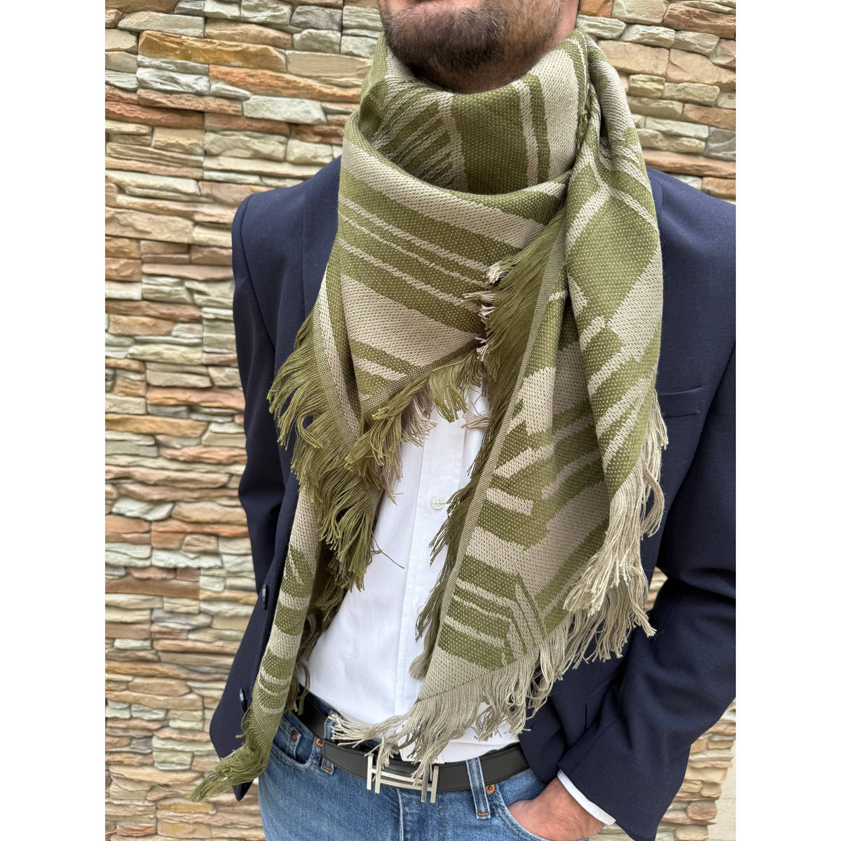 Triangle woven scarf Made in France - Acrylic Wool
