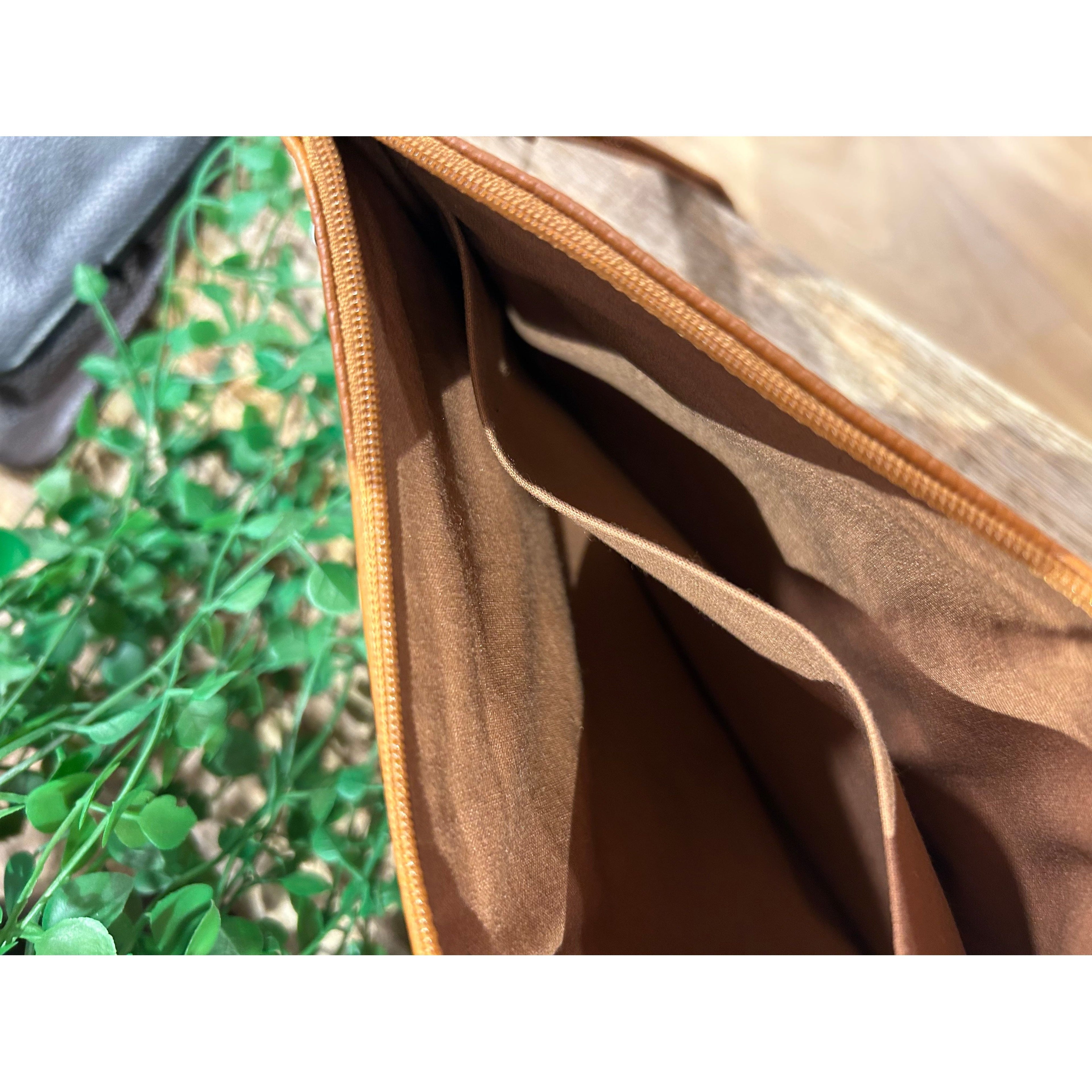 Large Tan Leather Clutch