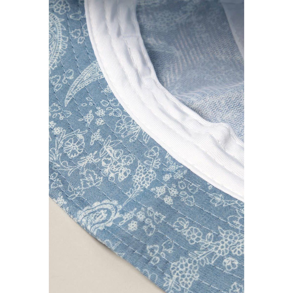 Paisley Print Denim Cotton Bucket Hat