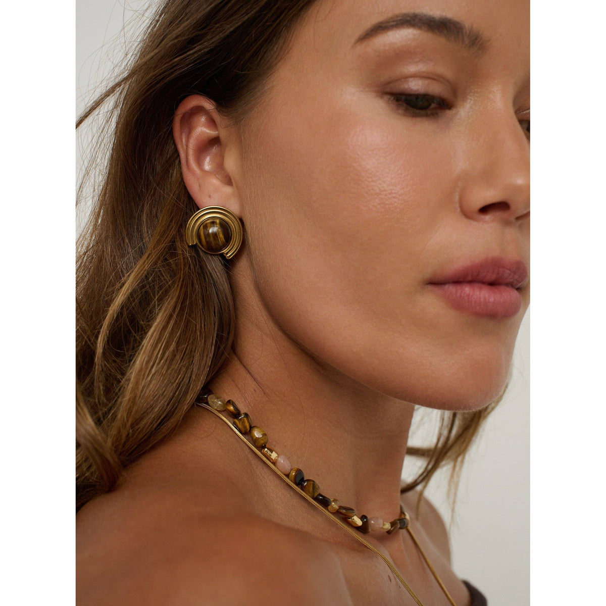 Talia Tiger Eye Earring