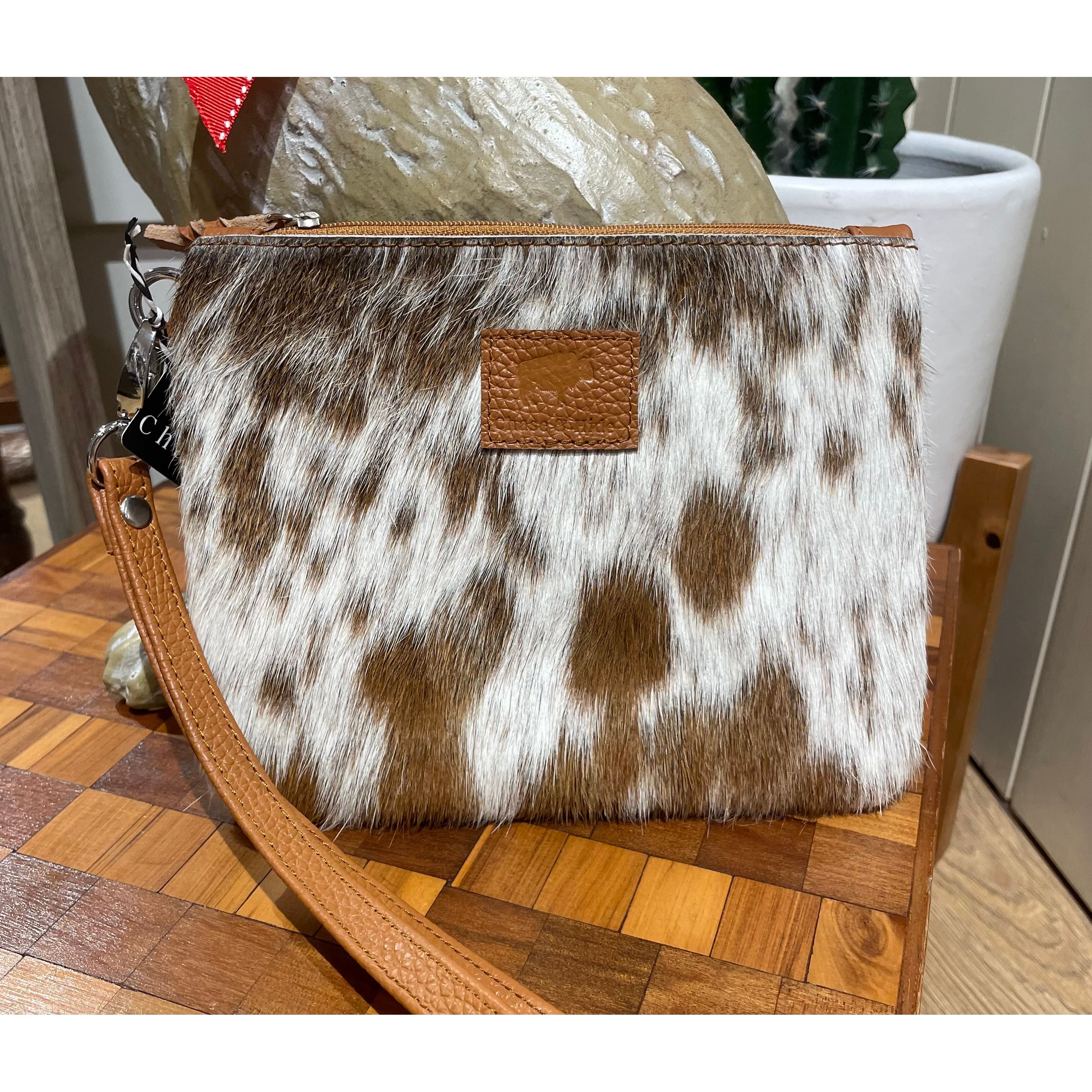 Midi Hide Tan Clutch