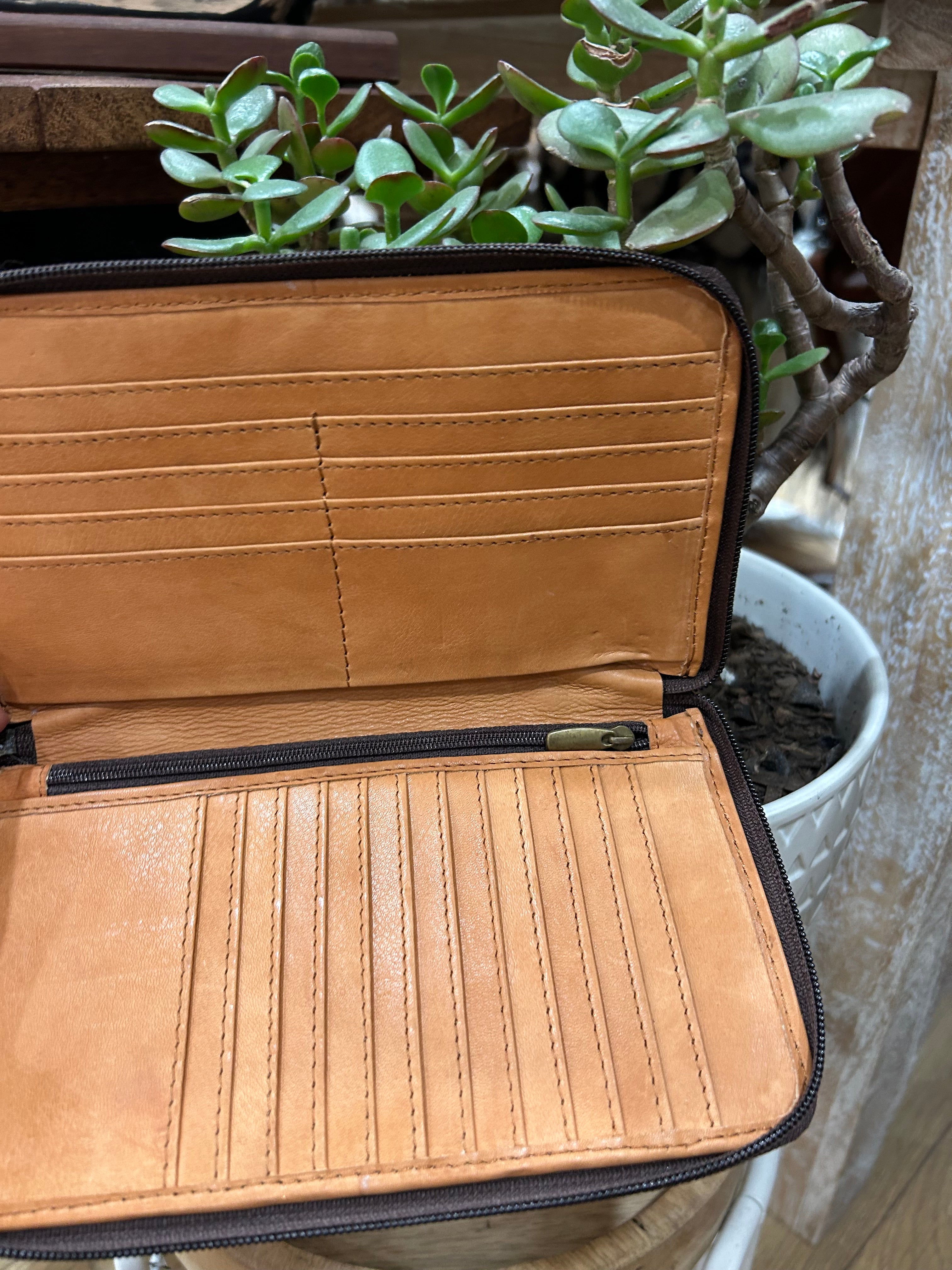 Tan Weave Wallet
