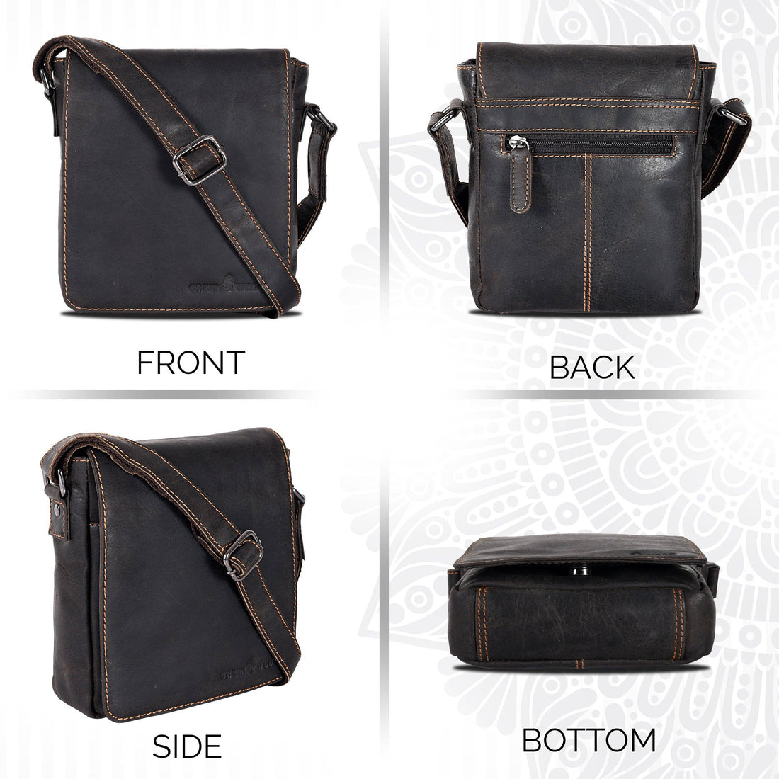 Leather Shoulder Bag Luna - Brown GW191048BRN