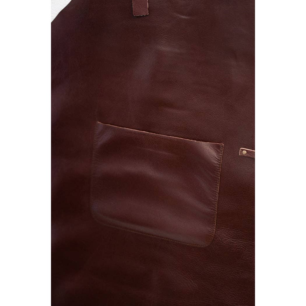 Classic Chestnut Leather Apron Durable, Stylish & Handmade