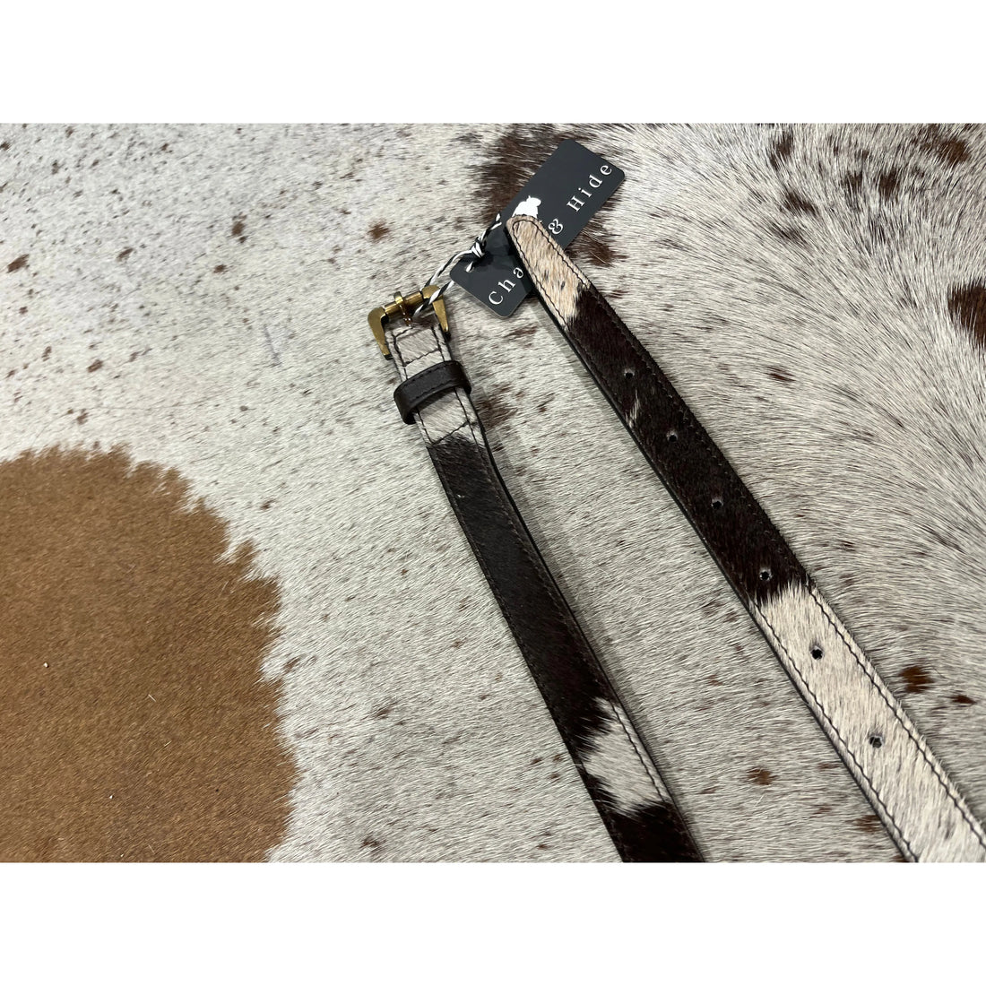 Chocolate Thin Cowhide Belt