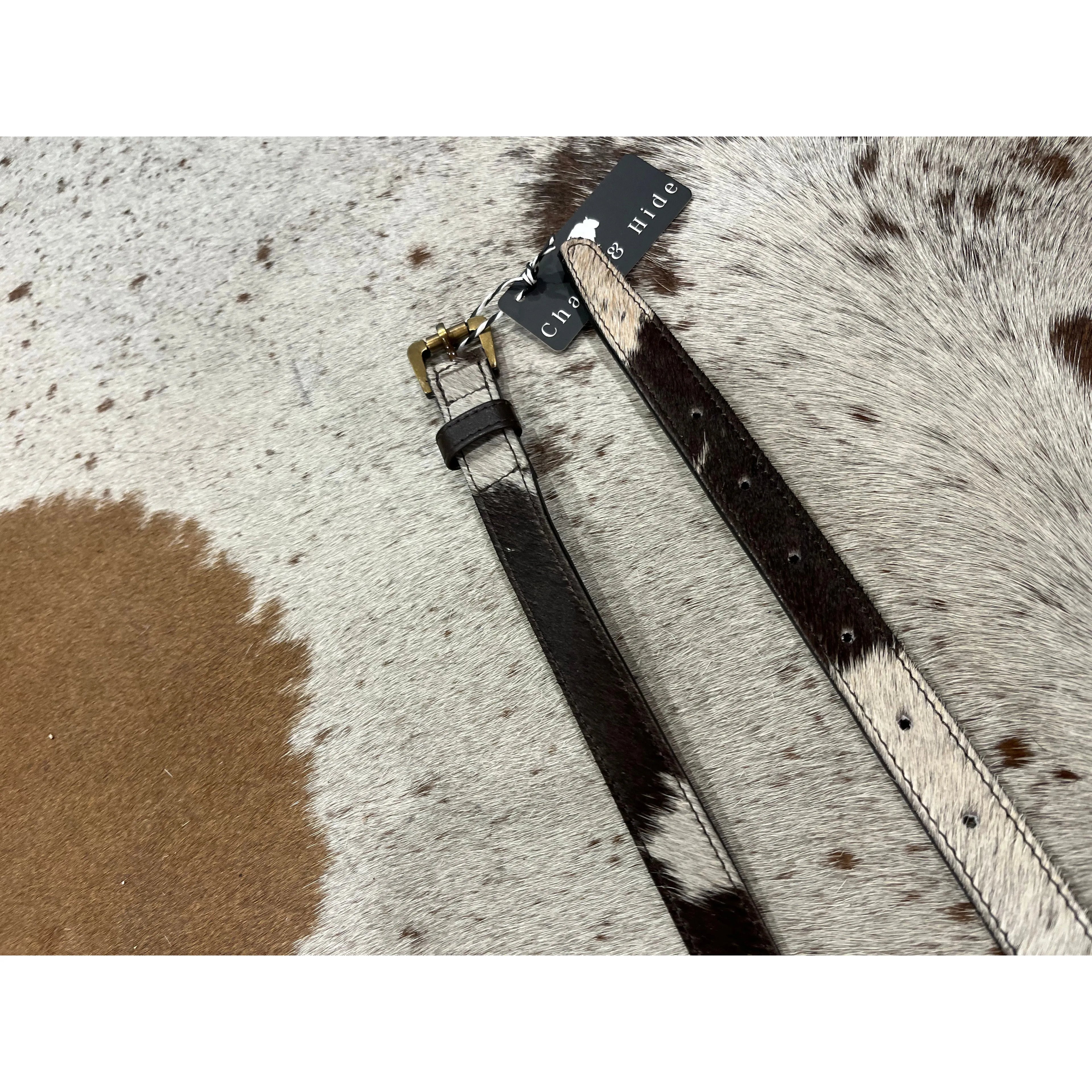 Chocolate Thin Cowhide Belt