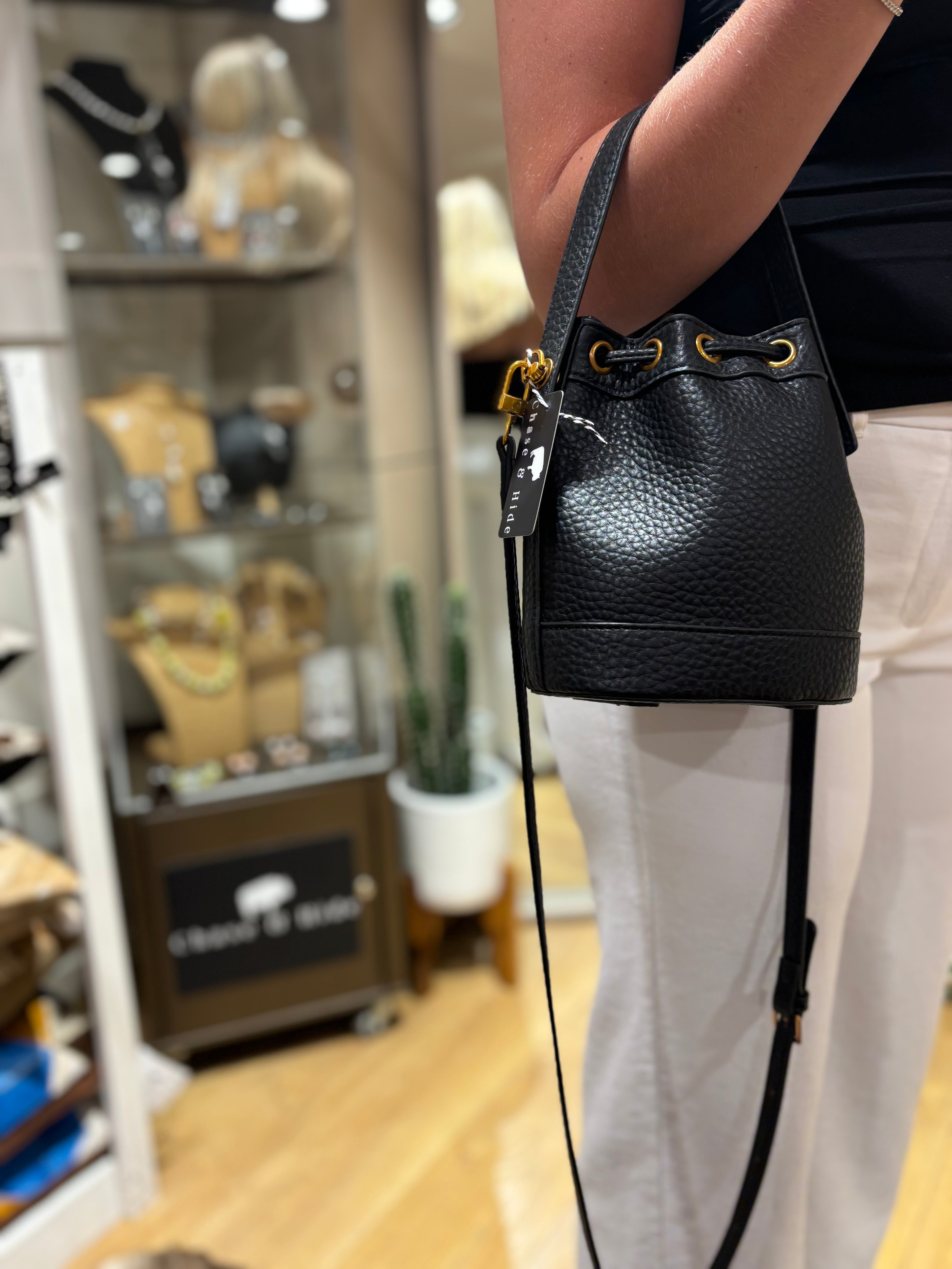 PU Leather crossbody bucket bag