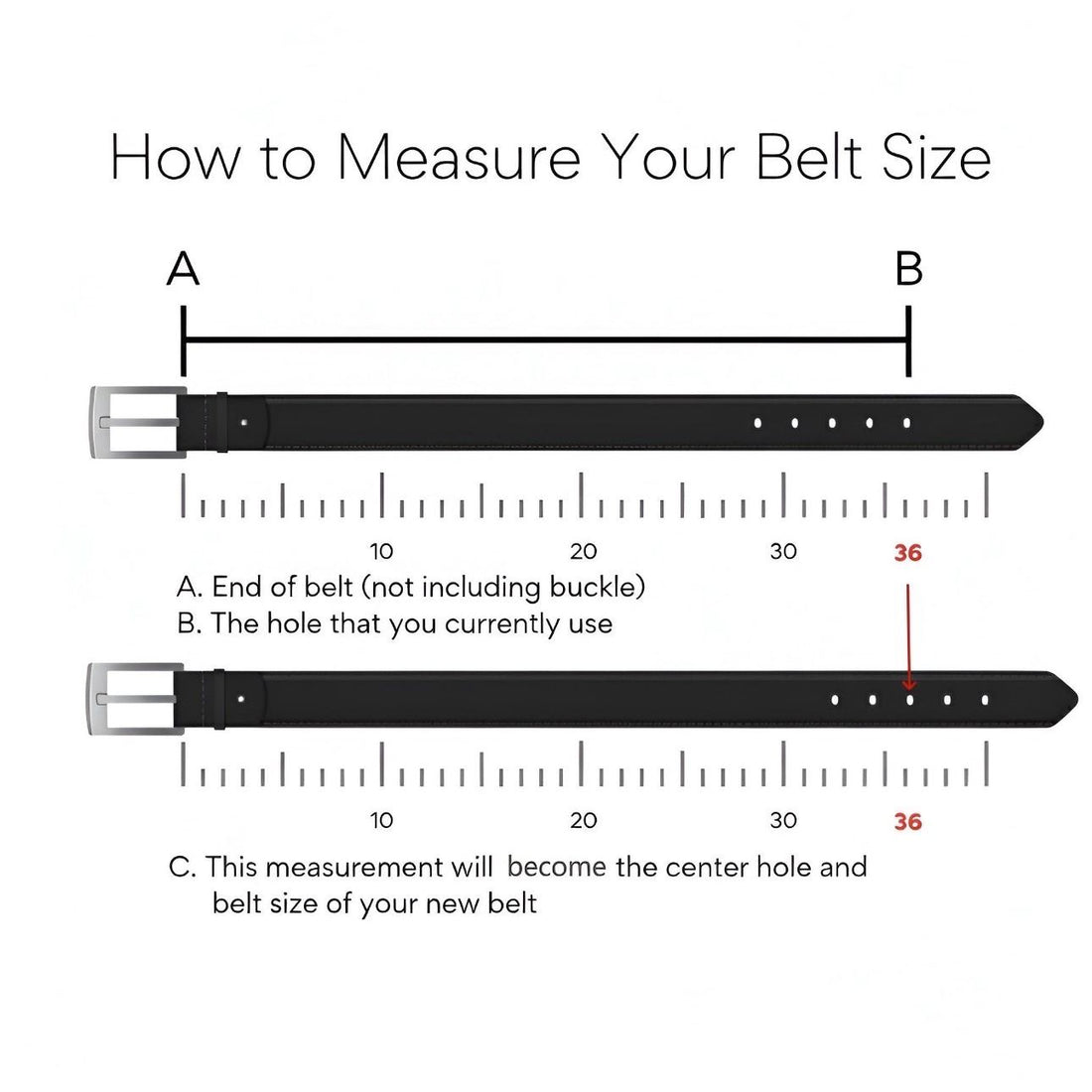 Mens Leather Belt Black with Sliver Buckle