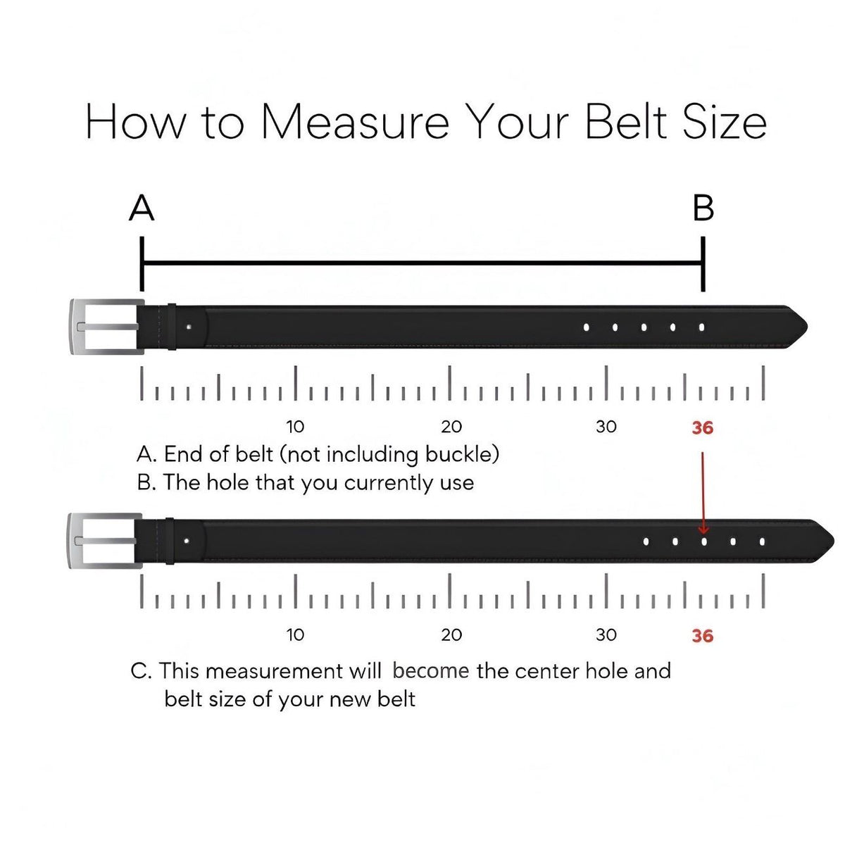 Mens Leather Belt Black with Sliver Buckle