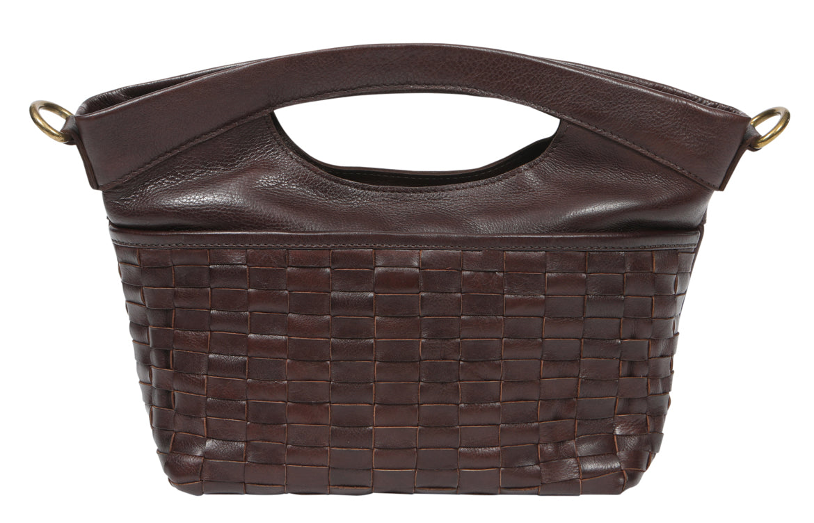 Weaved Leather Crossbody Handbag