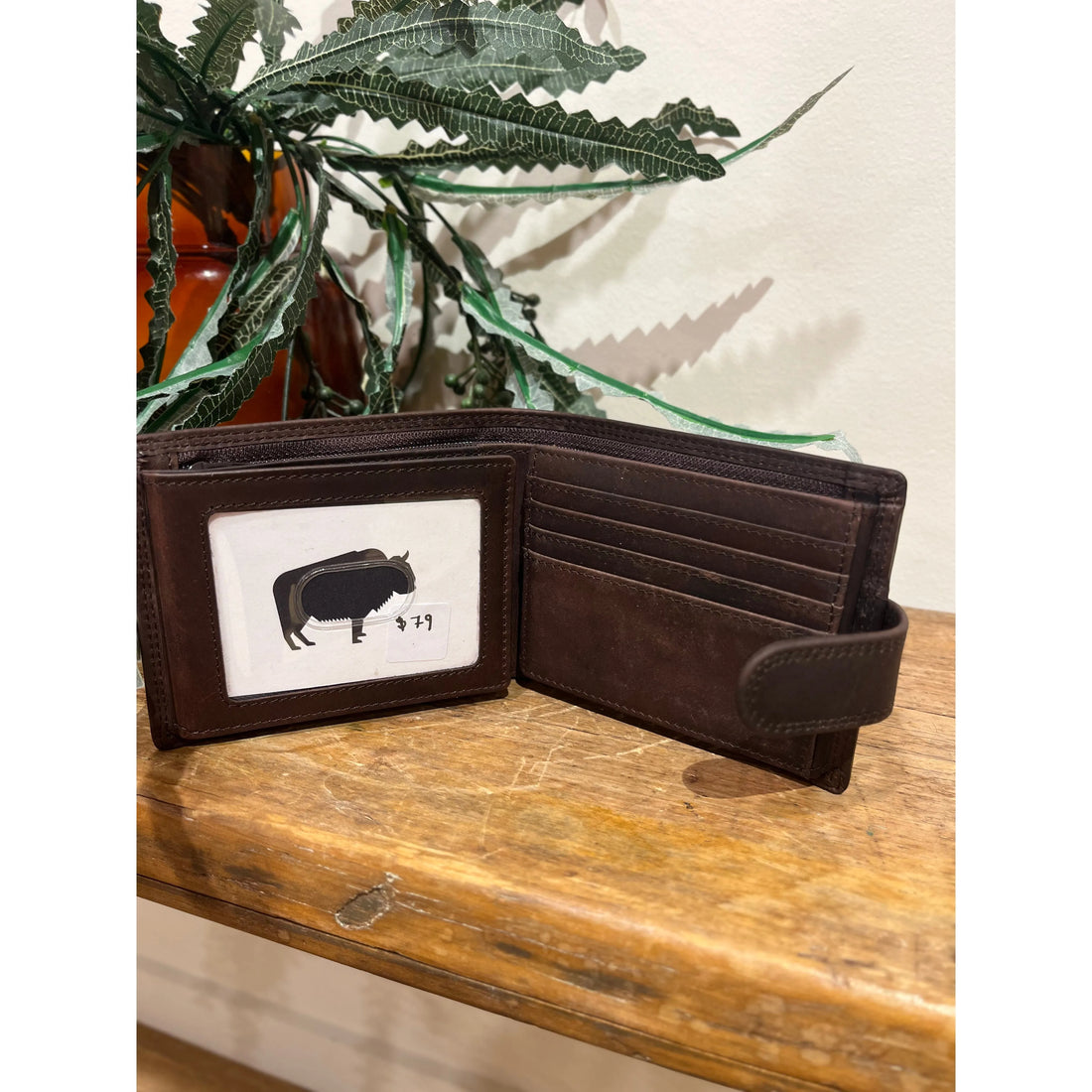 Chocolate Leather clip Wallet