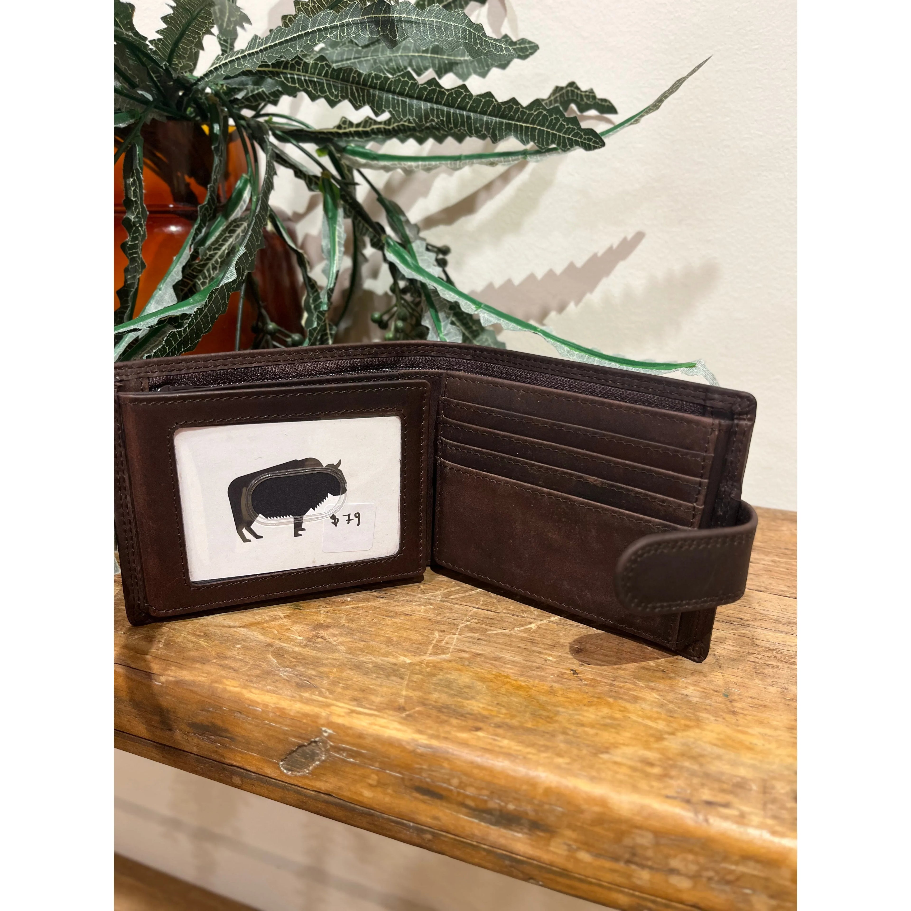 Chocolate Leather clip Wallet