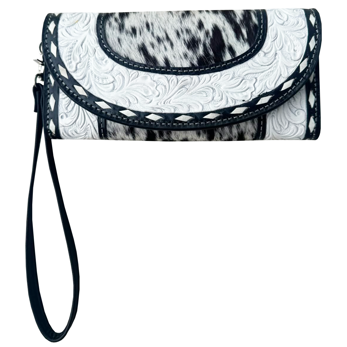 Tooling Leather Cowhide Trifold Wristlet Wallet – AW39 – Mateo