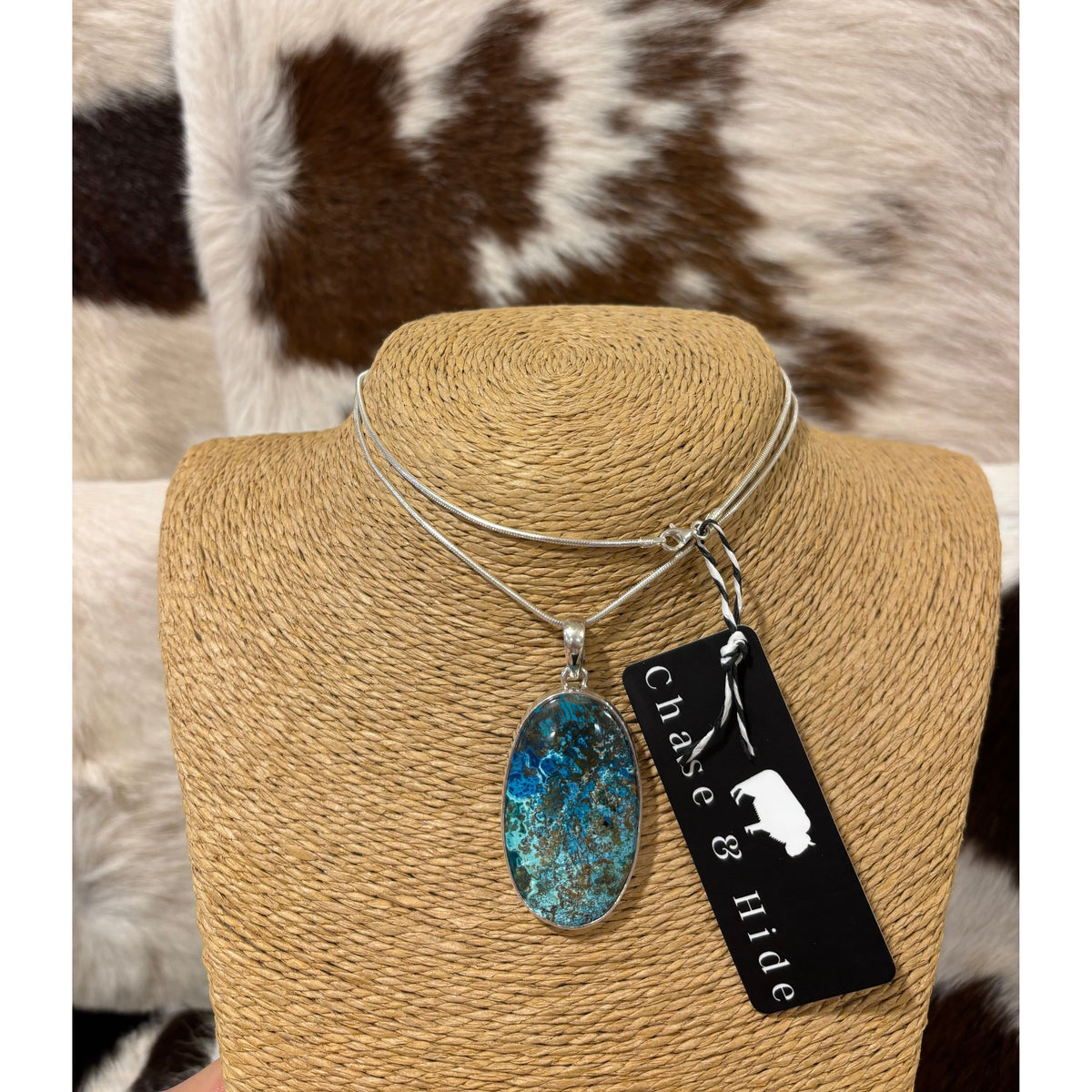 Turquoise Shattuckite Pendant Necklace