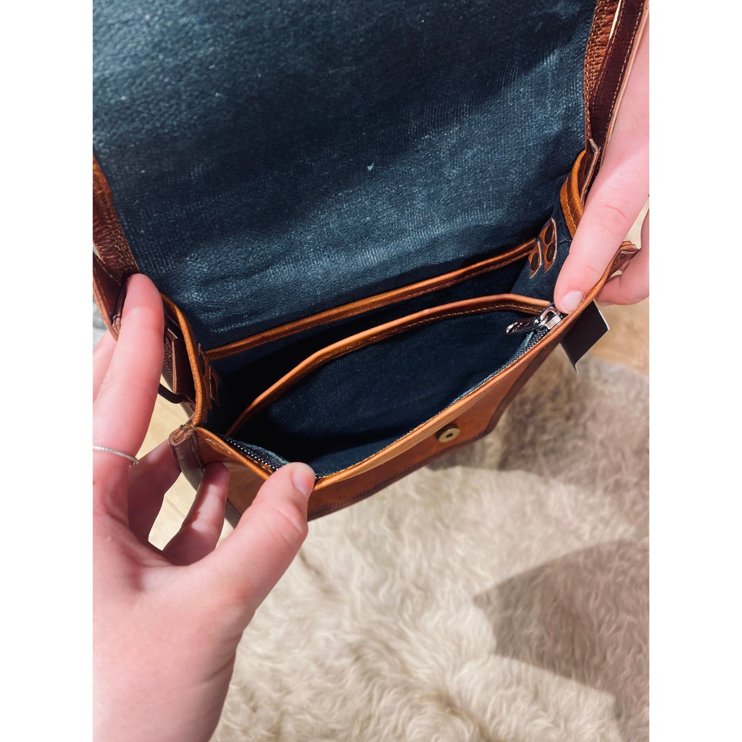 Tall Leather Satchel 11”