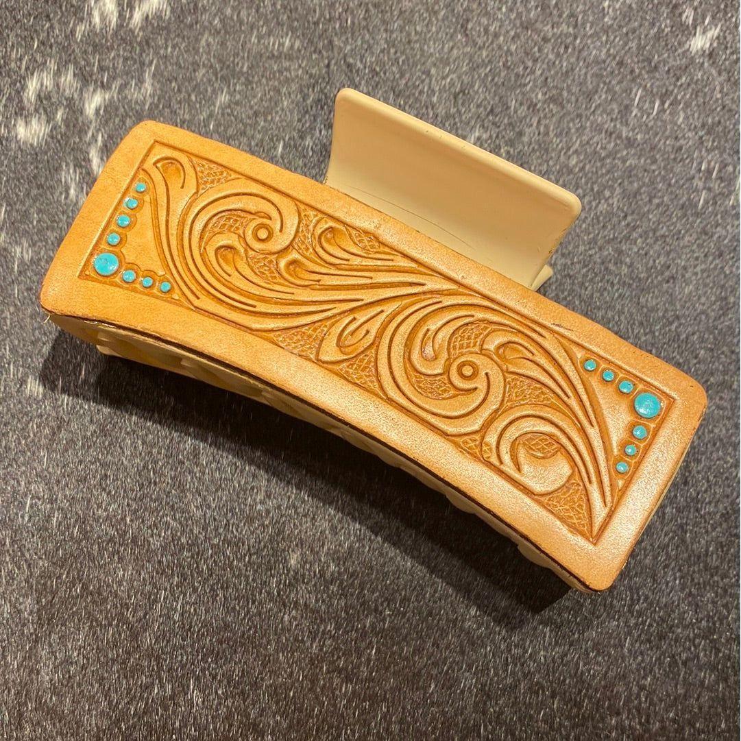 Tooling Leather Hair Clip