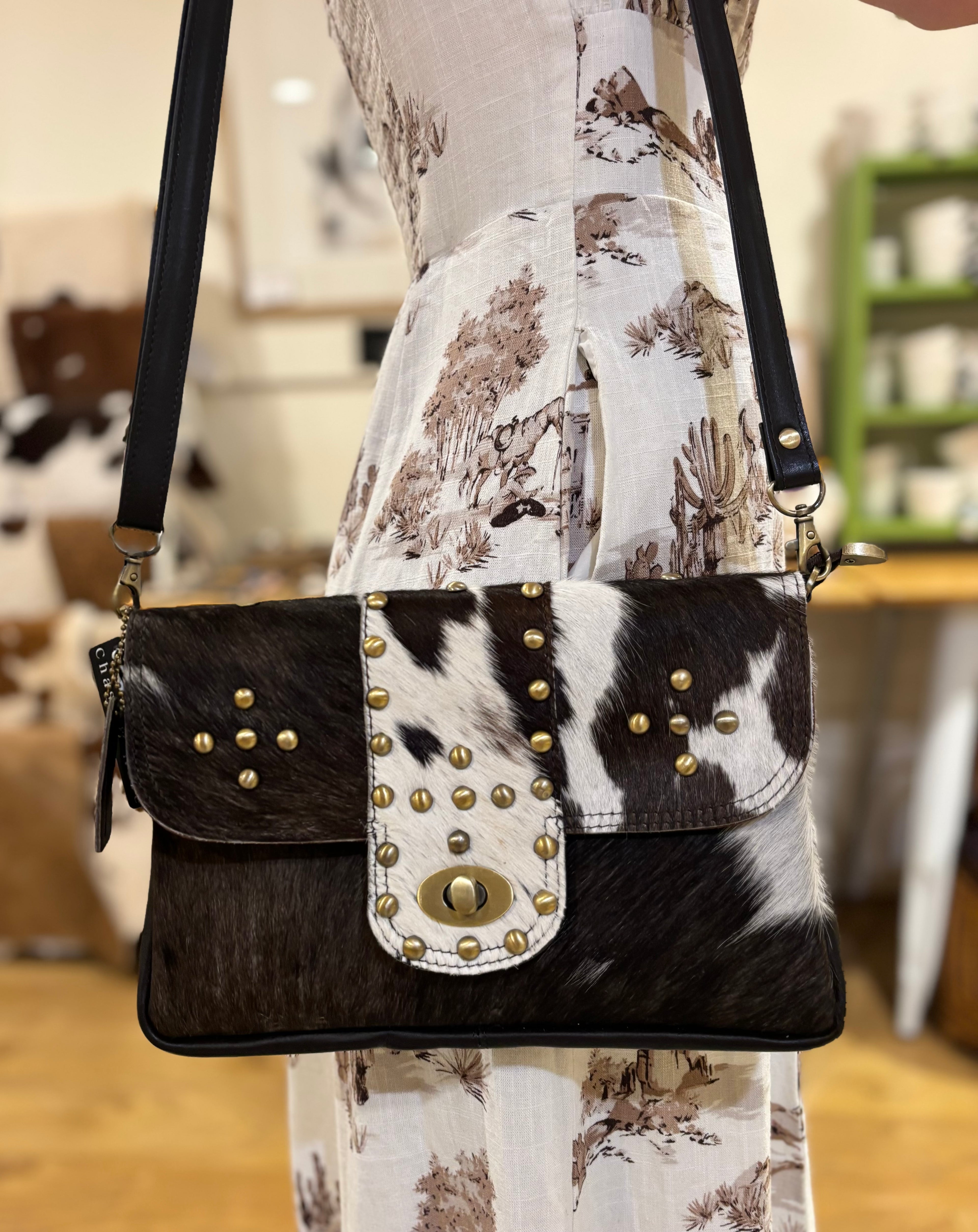 Gold Stud cowhide bag