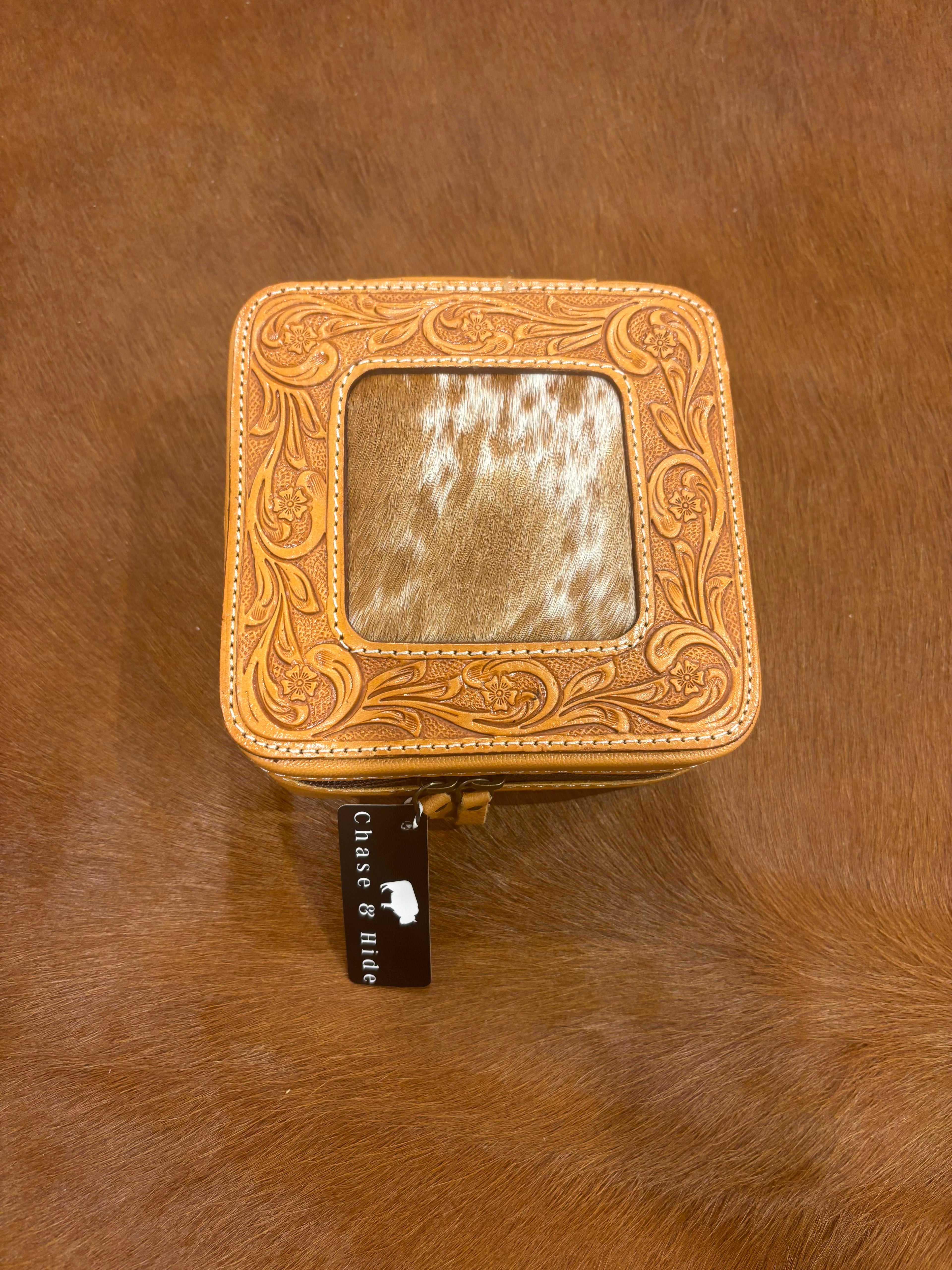 Tooled and Hide Jewellery Box