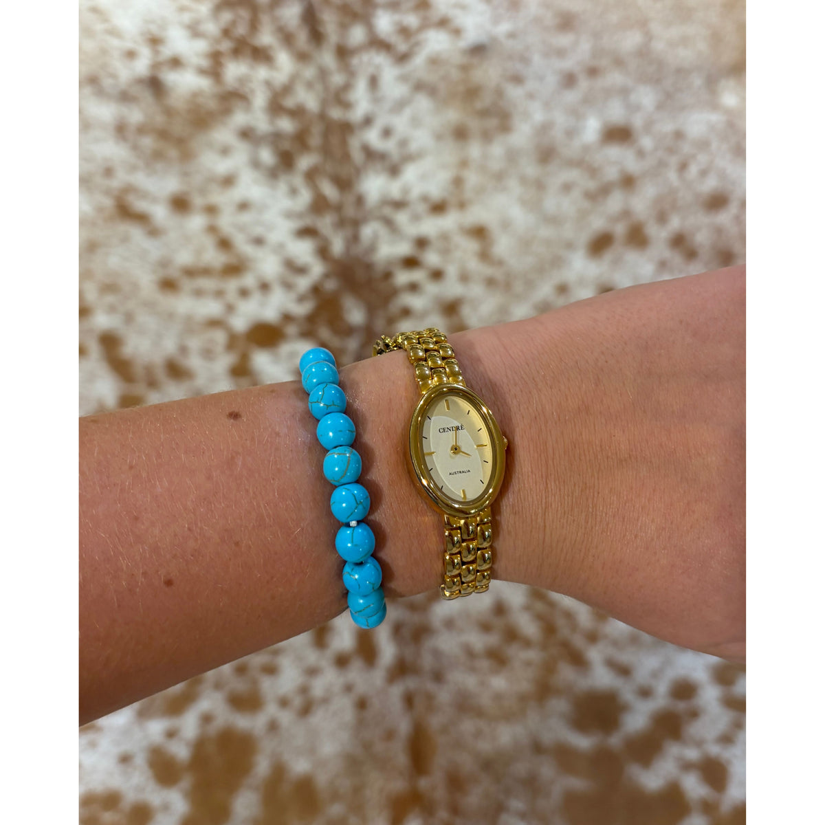Set or 2 Turquoise Beaded Bracelet