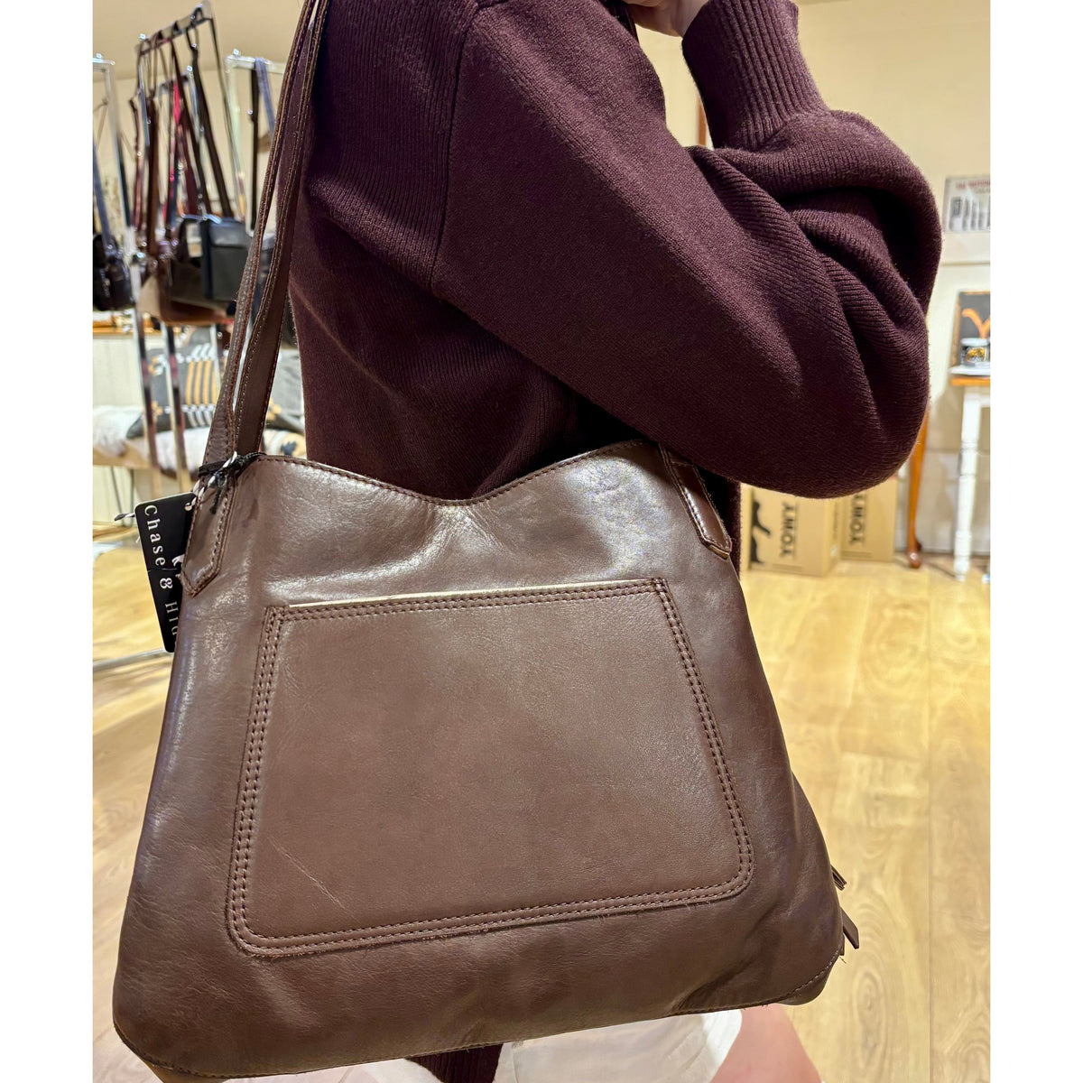 Chocolate leather Handbag