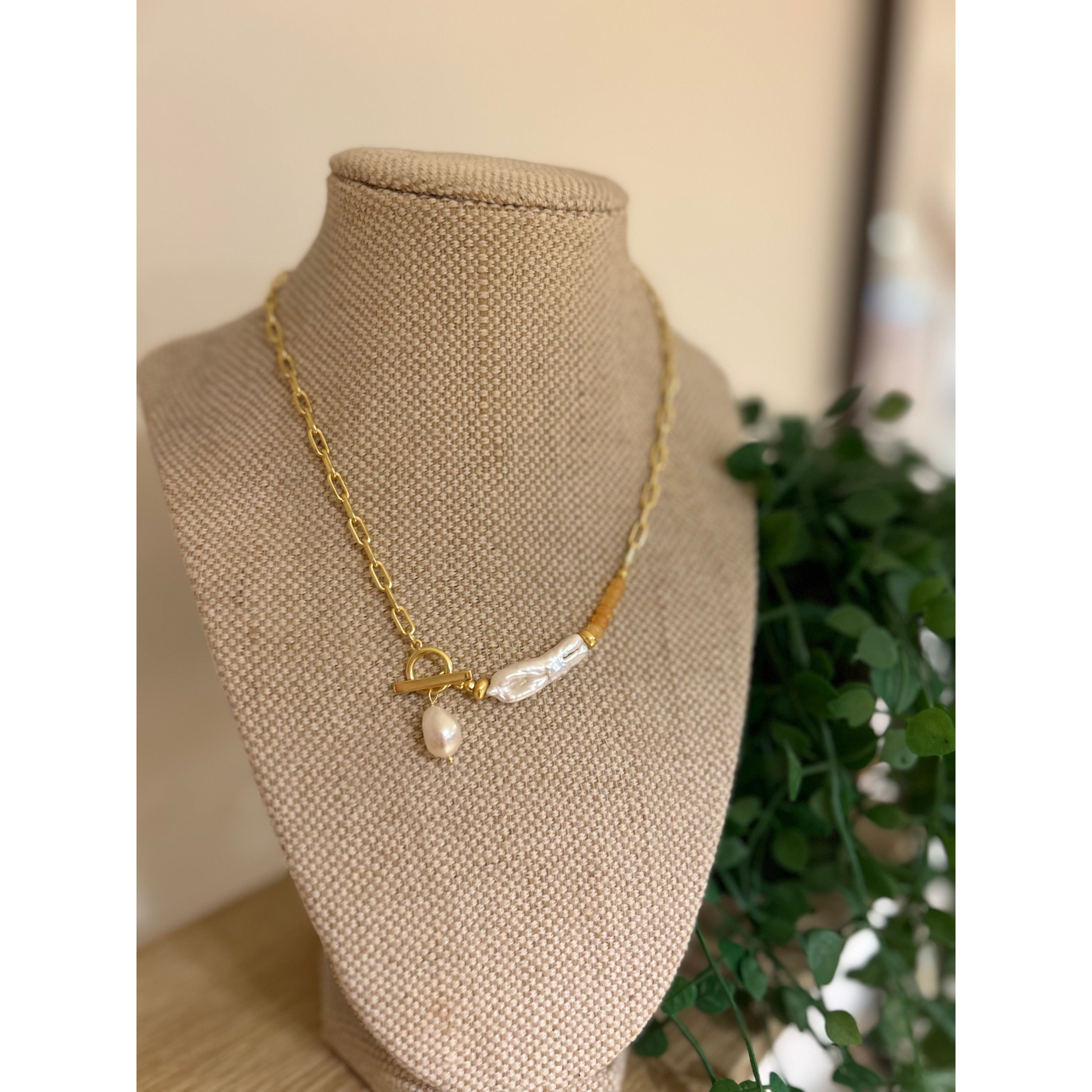 Gold and Peach Necklace