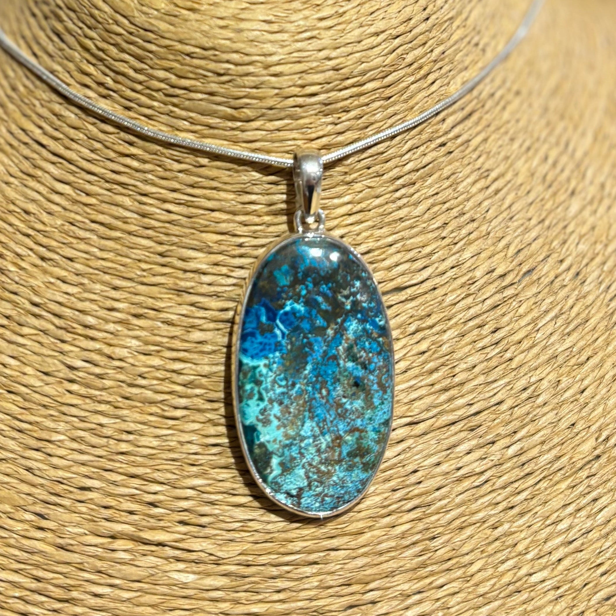 Turquoise Shattuckite Pendant Necklace
