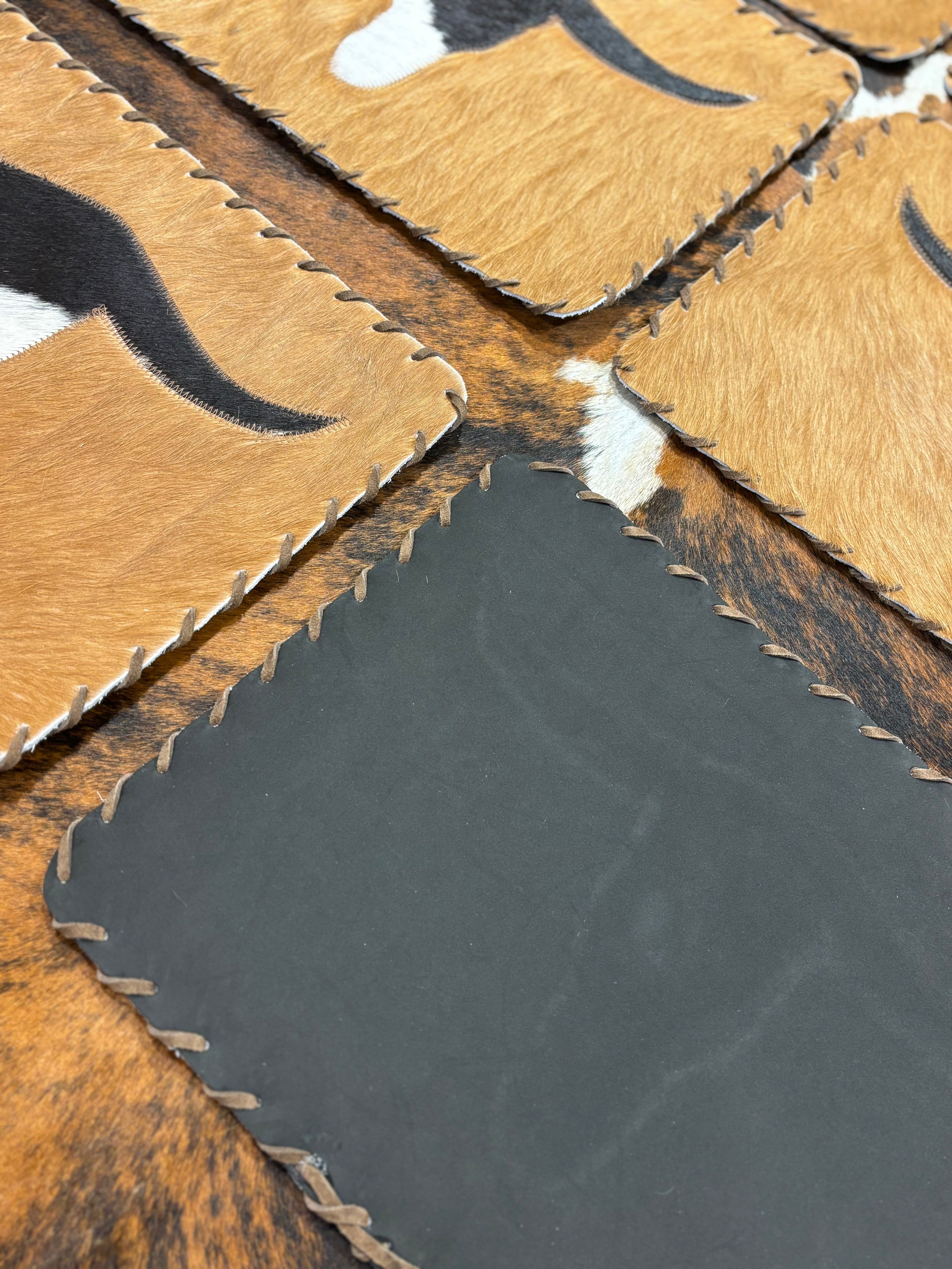 Cowhide bull head placemats( set of six)
