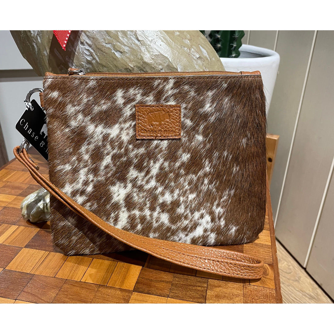 Midi Hide Tan Clutch