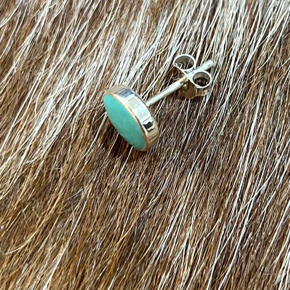 Kingman Turquoise Studs Sterling Silver